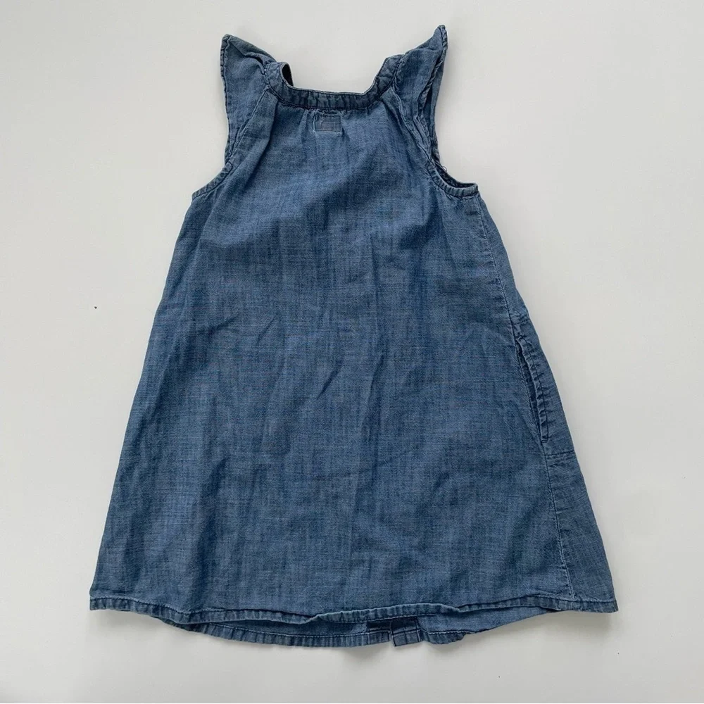 Gap Kids Little Girls Blue Denim Chambray Jumper Dresses LOT OF 2, Size 3/4